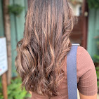 Long chestnut hair, back view